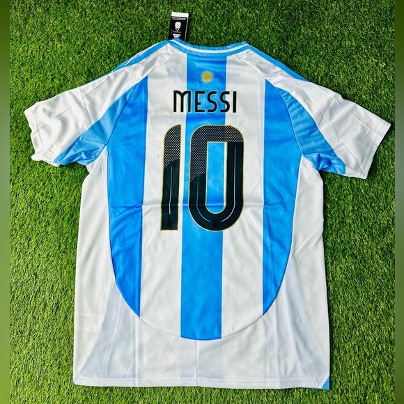 Adidas 2024 Copa America FINALS Argentina Lionel Messi #10 Home Jersey All Patch - Picture 2 of 9